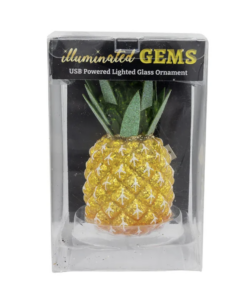 Glass USB Warm White LED Fairy Light Pineapple Ornament - Image 2